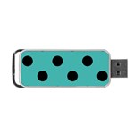 Polka Dots - Black on Verdigris Portable USB Flash (One Side)