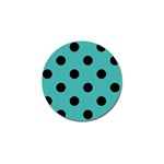Polka Dots - Black on Verdigris Golf Ball Marker