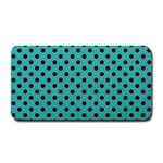 Polka Dots - Black on Verdigris Medium Bar Mat