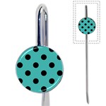 Polka Dots - Black on Verdigris Book Mark