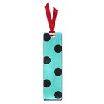 Polka Dots - Black on Verdigris Small Book Mark