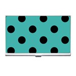 Polka Dots - Black on Verdigris Business Card Holder