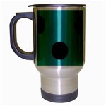 Polka Dots - Black on Verdigris Travel Mug (Silver Gray)