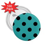 Polka Dots - Black on Verdigris 2.25  Button (100 pack)