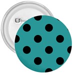 Polka Dots - Black on Verdigris 3  Button