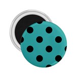 Polka Dots - Black on Verdigris 2.25  Magnet