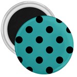 Polka Dots - Black on Verdigris 3  Magnet