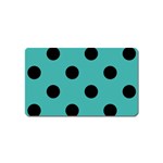 Polka Dots - Black on Verdigris Magnet (Name Card)
