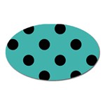Polka Dots - Black on Verdigris Magnet (Oval)