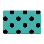 Polka Dots - Black on Verdigris Magnet (Rectangular)