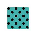 Polka Dots - Black on Verdigris Magnet (Square)