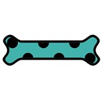 Polka Dots - Black on Verdigris Magnet (Dog Bone)