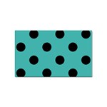 Polka Dots - Black on Verdigris Sticker (Rectangular)