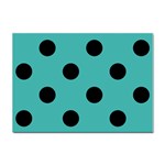 Polka Dots - Black on Verdigris Sticker A4 (100 pack)