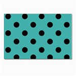 Polka Dots - Black on Verdigris Postcard 5  x 7 