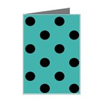 Polka Dots - Black on Verdigris Mini Greeting Card