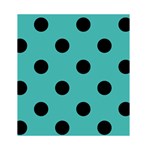 Polka Dots - Black on Verdigris Greeting Card 4.5  x 6 