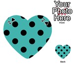 Polka Dots - Black on Verdigris Playing Cards 54 (Heart)