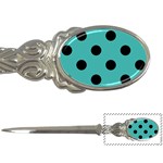 Polka Dots - Black on Verdigris Letter Opener