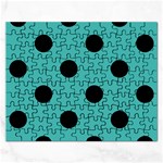 Polka Dots - Black on Verdigris Jigsaw Puzzle (Rectangular)