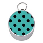 Polka Dots - Black on Verdigris Silver Compass (Mini)