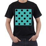 Polka Dots - Black on Verdigris Men s T-Shirt (Black)