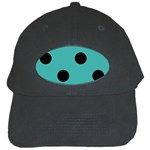 Polka Dots - Black on Verdigris Black Cap