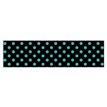 Polka Dots - Verdigris on Black Satin Scarf (Oblong)