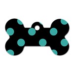 Polka Dots - Verdigris on Black Dog Tag Bone (Two Sides)
