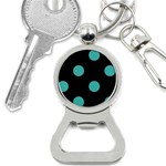 Polka Dots - Verdigris on Black Bottle Opener Key Chain