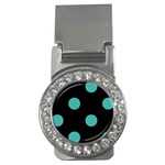 Polka Dots - Verdigris on Black Money Clip (CZ)