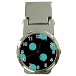 Polka Dots - Verdigris on Black Money Clip Watch