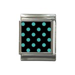 Polka Dots - Verdigris on Black Italian Charm (13mm)