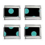 Polka Dots - Verdigris on Black 9mm Italian Charm (4 pack)