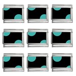 Polka Dots - Verdigris on Black 9mm Italian Charm (9 pack)