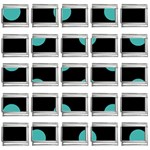 Polka Dots - Verdigris on Black 9mm Italian Charm (25 pack)