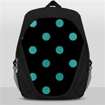 Polka Dots - Verdigris on Black Backpack Bag
