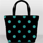 Polka Dots - Verdigris on Black Bucket Bag