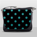 Polka Dots - Verdigris on Black Messenger Bag