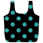 Polka Dots - Verdigris on Black Full Print Recycle Bag (XL)