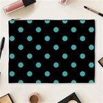 Polka Dots - Verdigris on Black Cosmetic Bag (XL)