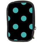 Polka Dots - Verdigris on Black Compact Camera Leather Case