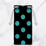 Polka Dots - Verdigris on Black Jewelry Bag