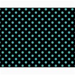 Polka Dots - Verdigris on Black Collage 11  x 14 