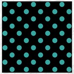 Polka Dots - Verdigris on Black Canvas 20  x 20 