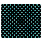 Polka Dots - Verdigris on Black Double Sided Flano Blanket (Small)