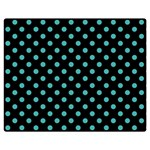 Polka Dots - Verdigris on Black Double Sided Flano Blanket (Medium)