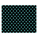 Polka Dots - Verdigris on Black Double Sided Flano Blanket (Large)