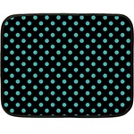 Polka Dots - Verdigris on Black Fleece Blanket (Mini)
