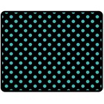 Polka Dots - Verdigris on Black Double Sided Fleece Blanket (Medium) (Two Sides)